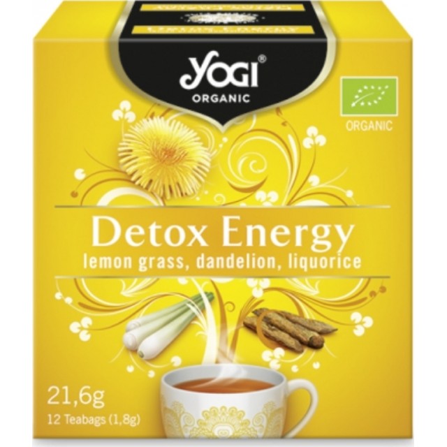 DETOX ENERGY Τσάι με Λεμονόχορτο, Πικραλίδα και Γλυκόριζα για Ενέργεια και Αποτοξίνωση, 12 Φακελάκια